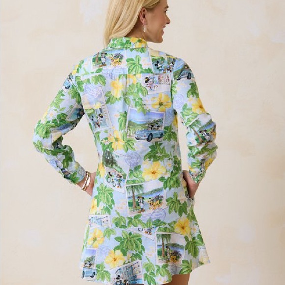 Disney Coastalina Linen Postcard to Paradise Dress Large - Picture 4 of 8